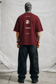 Turbo "Shein Typographic" Oversize Tee In Maroon