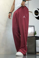 Jrdn 'Airborne' Micro-Tech Loose-Bottom Trouser In Maroon