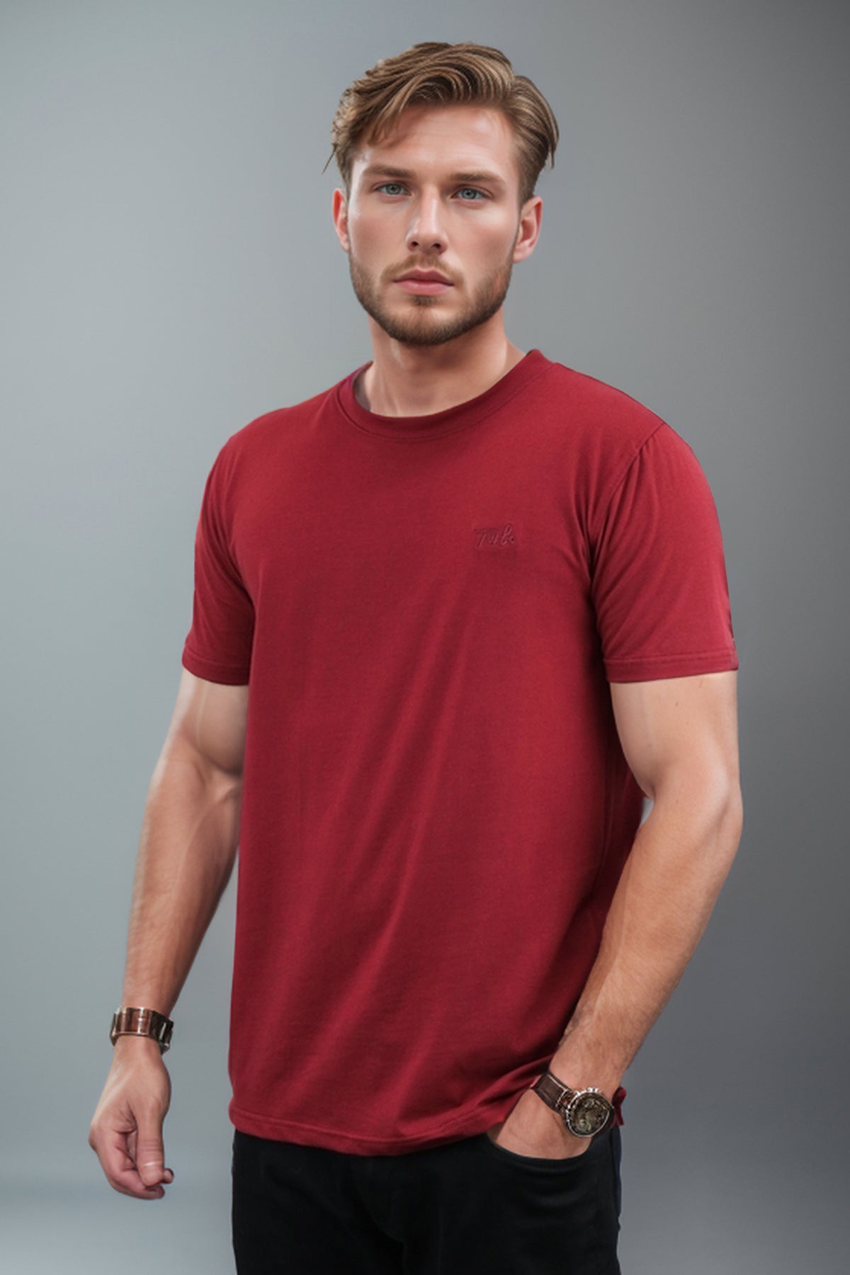 Turbo Premium Plain Round Neck T-Shirt