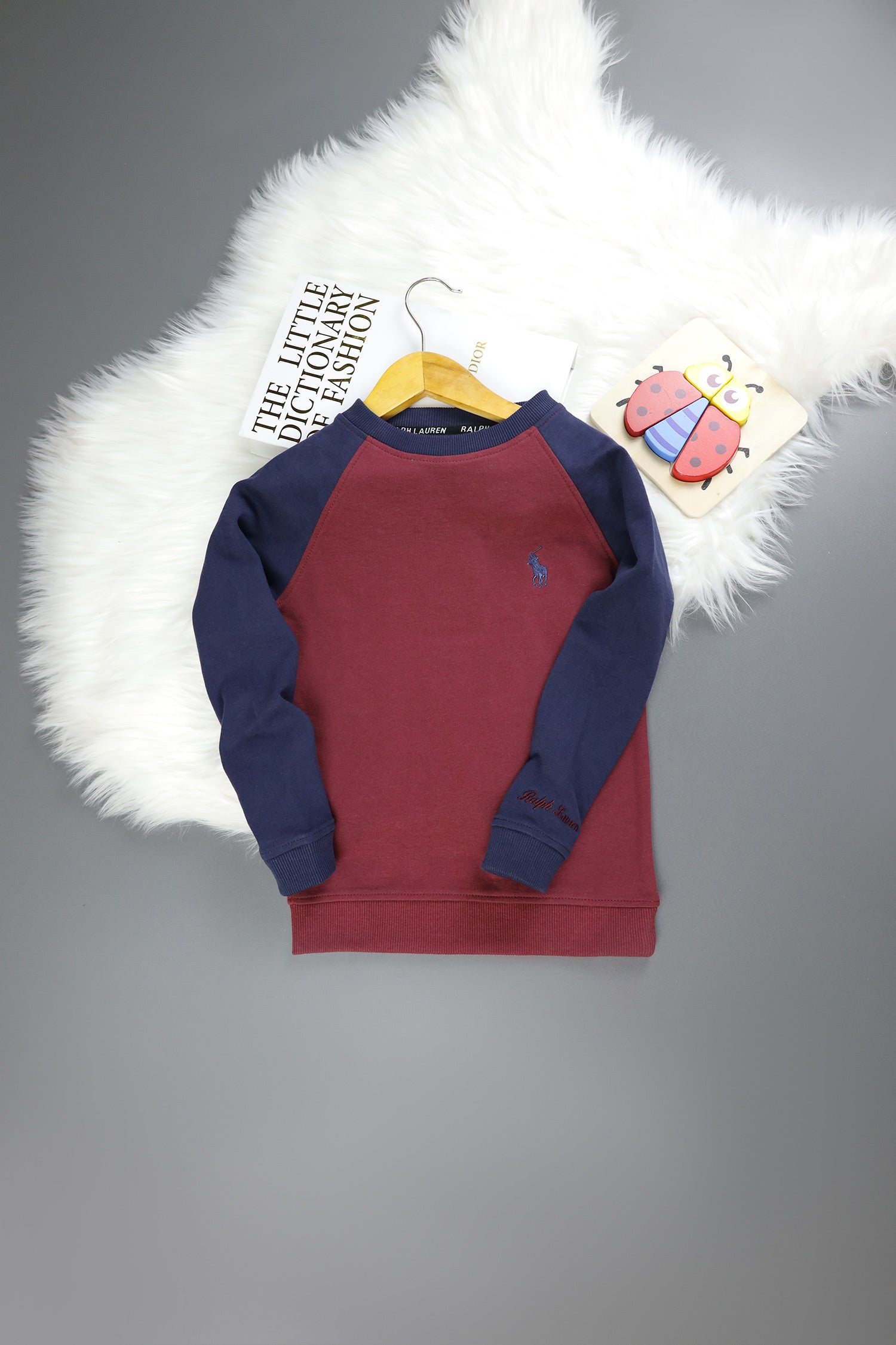 Plo Blocked Cotton Jumper Round Neck Unisex Kids SweatShirt