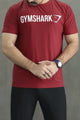 Gym Shrk Athletic Workout Men's Dry-Fit Tee In Maroon