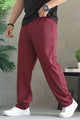 Turbo Street Comfort  Loosse Botton Trouser In Maroon