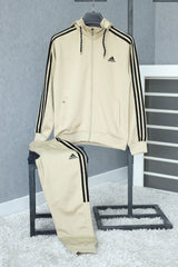 Adds Signature Slogan Sportswear Men Zipper Tracksuit