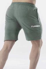 Turbo Titan-Tough Big Size Dry-Fit Men's Shorts In Moss Green