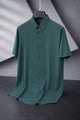 Turbo Textured Finish Button Down Silk Casual Shirt In Dark Zink