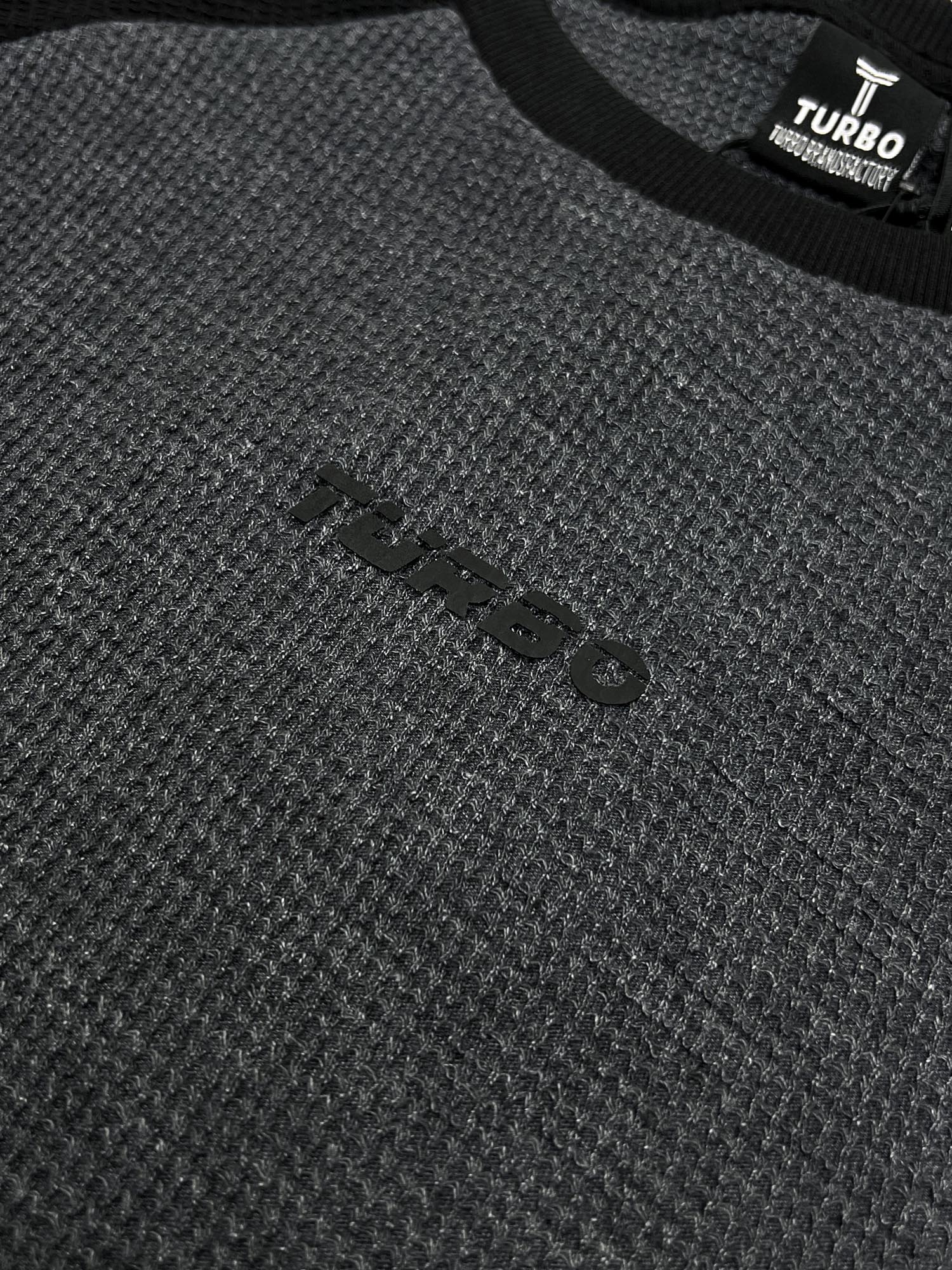 Turbo Embossed Slogan Men Sweatshirt
