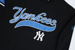 NY Ynkes Printed Slogan Oversized Sweatshirt In Black
