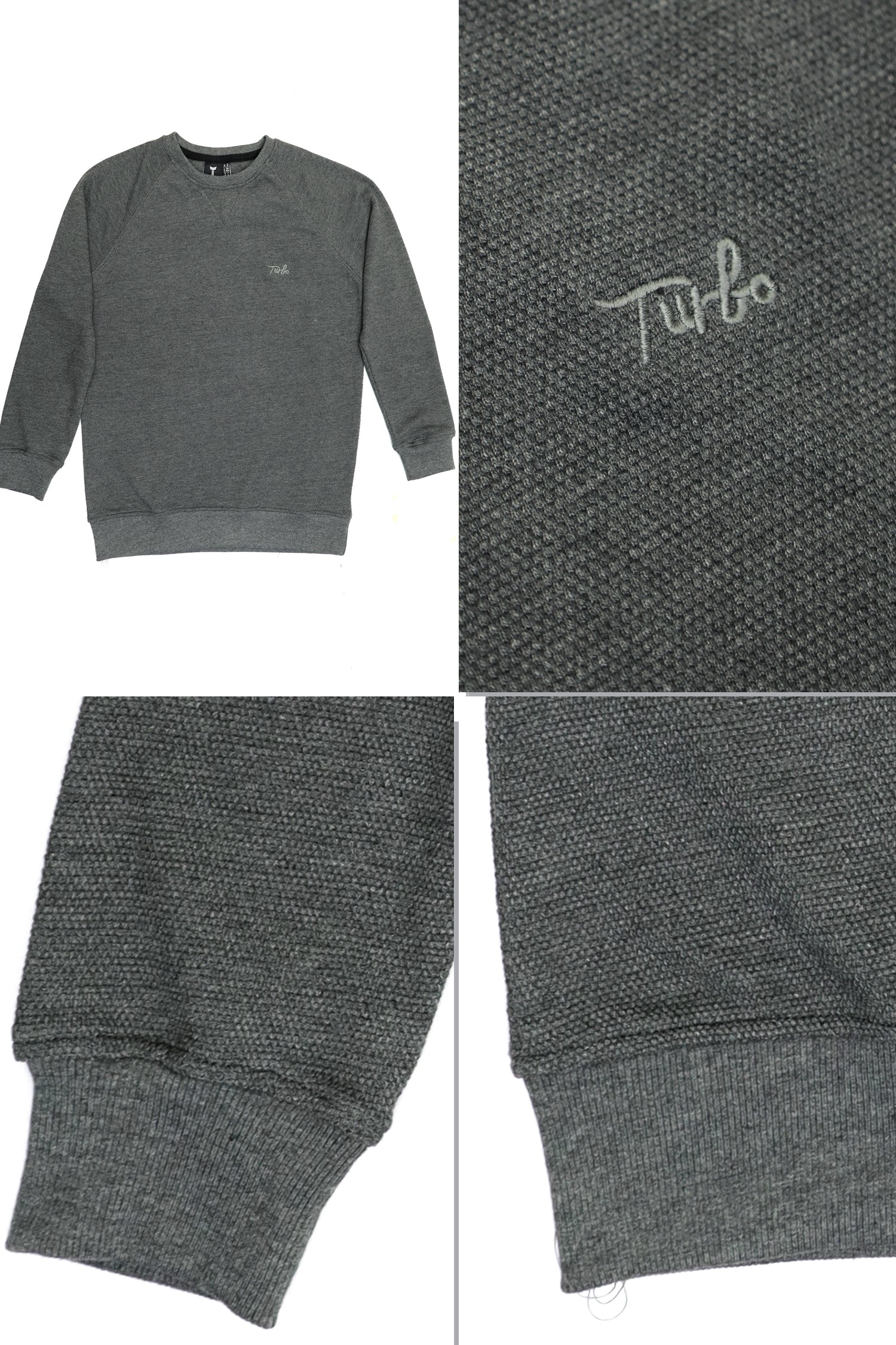 Turbo Basic Sweatshirt In Charcoal Grey
