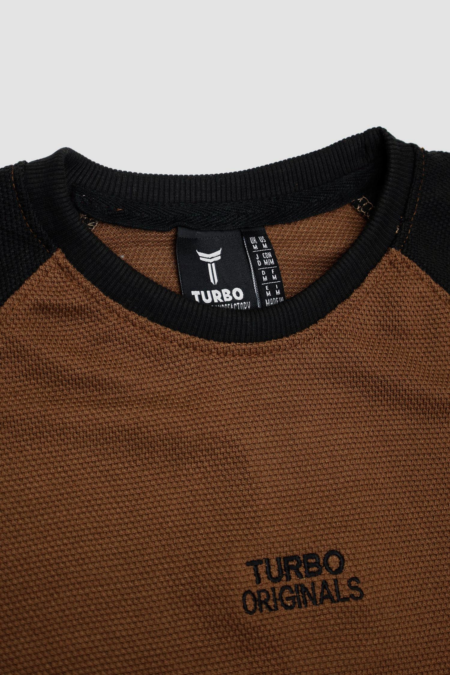 Turbo Embroided Logo Men's Sweatshirt In Camel