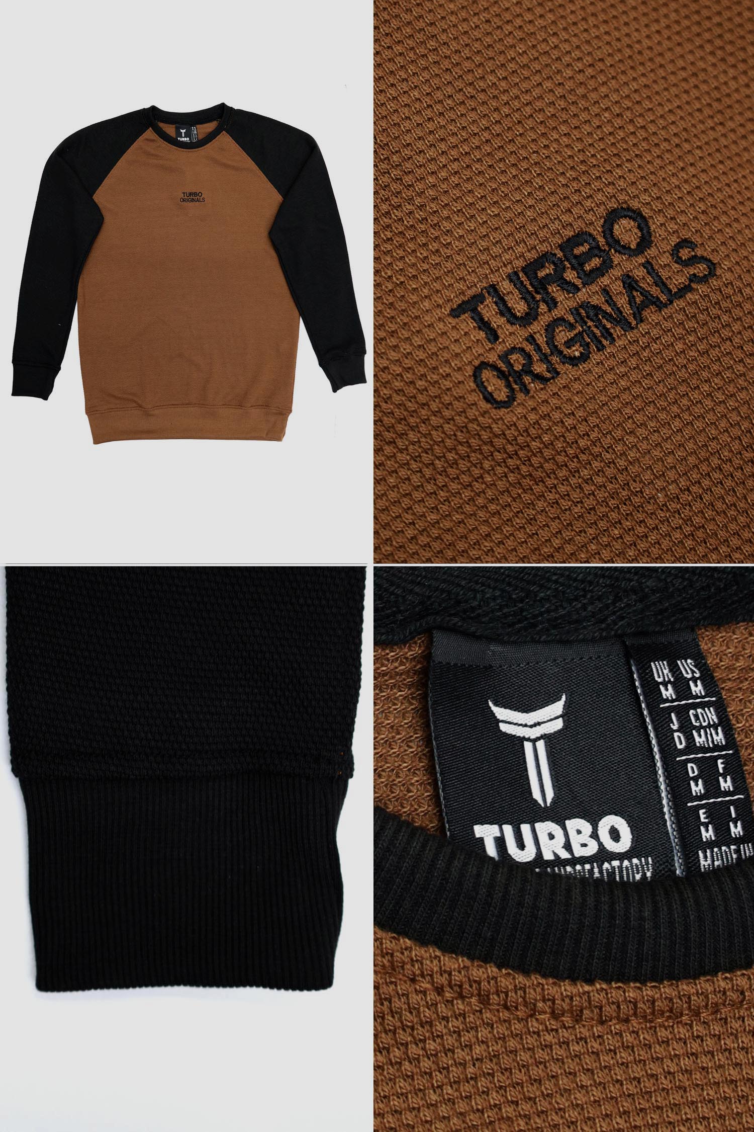 Turbo Embroided Logo Men's Sweatshirt In Camel