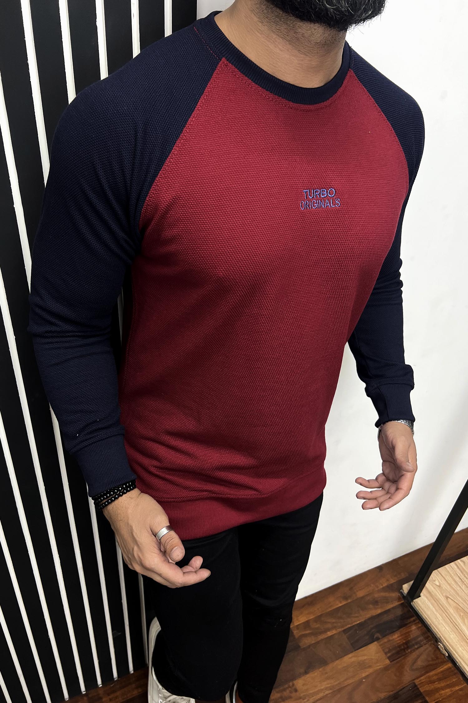 Turbo Embroided Logo Men's Sweatshirt In Maroon