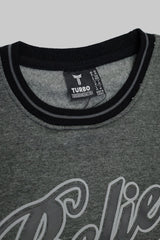 Embossed Logo Men's Over Size Sweatshirt In Charcoal