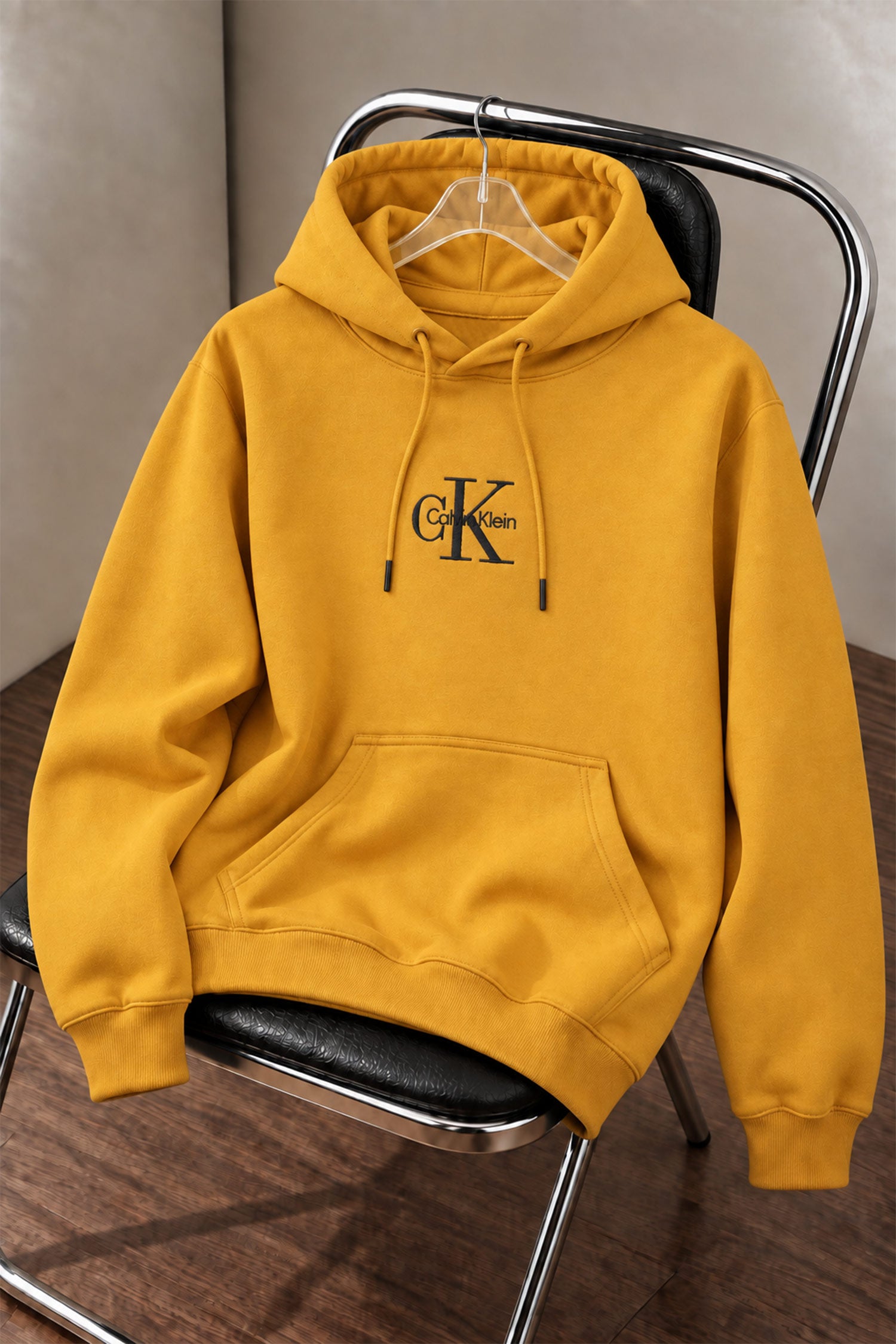Clvn Klen Mono Logo Regular-Fit Men's Hoodie In Mustard