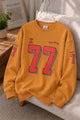 Turbo "77" Graphic Oversize Round Neck Men's Sweatshirt In Mustard