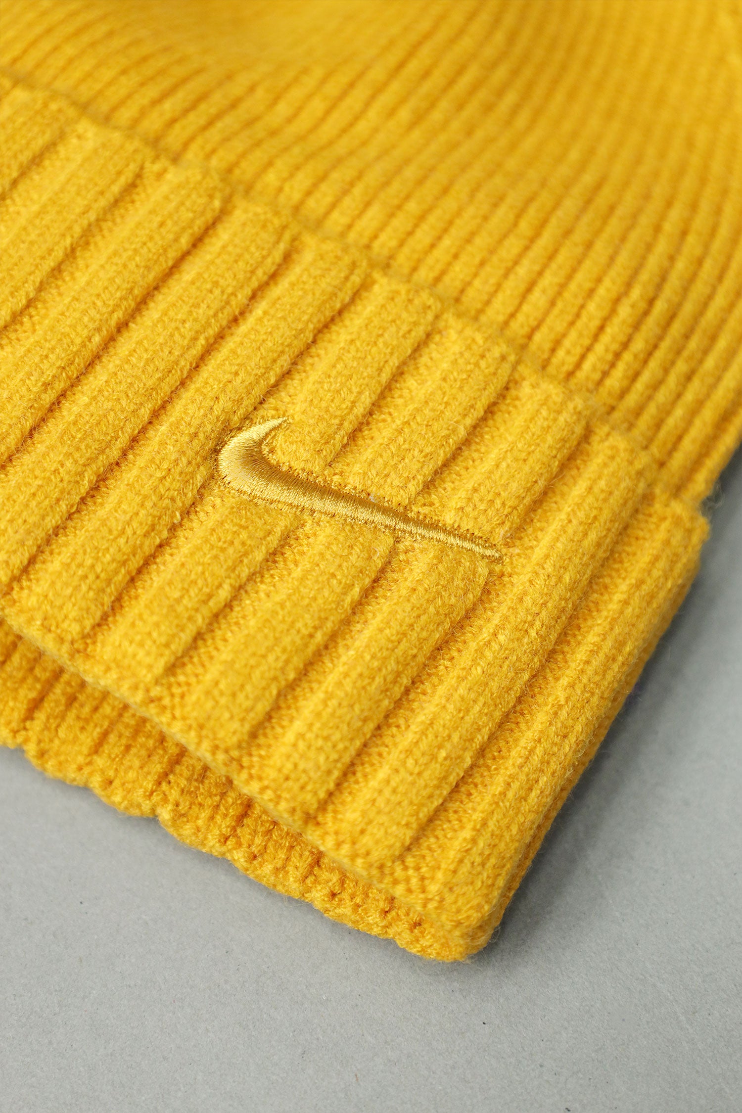 Nke Fisherman Cashmere Wool Beanie Cap In Mustard