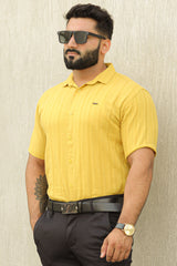 Turbo Endless Cool Embossed Casual Shirt In Mustard