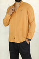 Turbo Self Stripe Motif Long Sleeve Cotton Casual Shirt