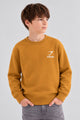 Gym Shrk Legacy Round Neck Kid's Sweatshirt In Mustard