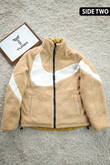 Nke Icon Inside Sherpa Double Sided Imported Puffer Jacket In Mustard