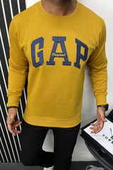 GP Aplic Arch logo Full Sleeves Men's Sweatshirt In Mustard