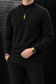 Turbo Warm Padding Imported Plain Mock Neck Men's Sweater