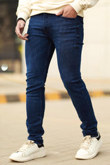 Turbo Light Faded Slim Fit Jeans In Dark Blue