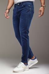 Turbo Ankle Fit Jeans In Navy Blue