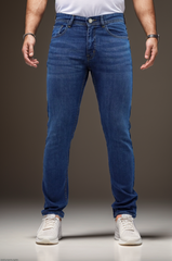 Slim Fit Turbo Jeans In Mid Blue