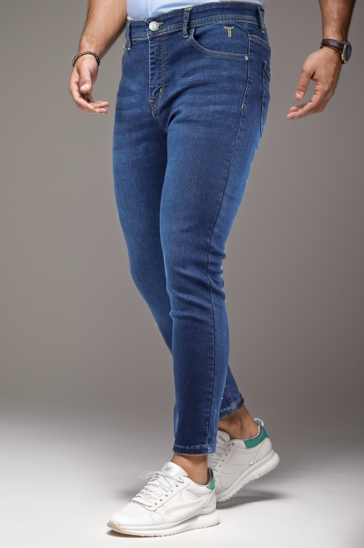 Ankle Fit Turbo Jeans In Dark Blue