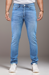 Slim Fit Turbo Jeans In Sky Blue