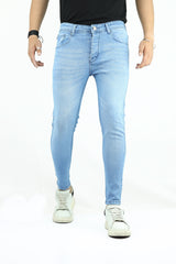 Ankle Fit Light Faded Turbo Jeans In Sky Blue