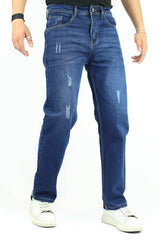 Loose Fit Rough Turbo Denim Jeans In Navy Blue