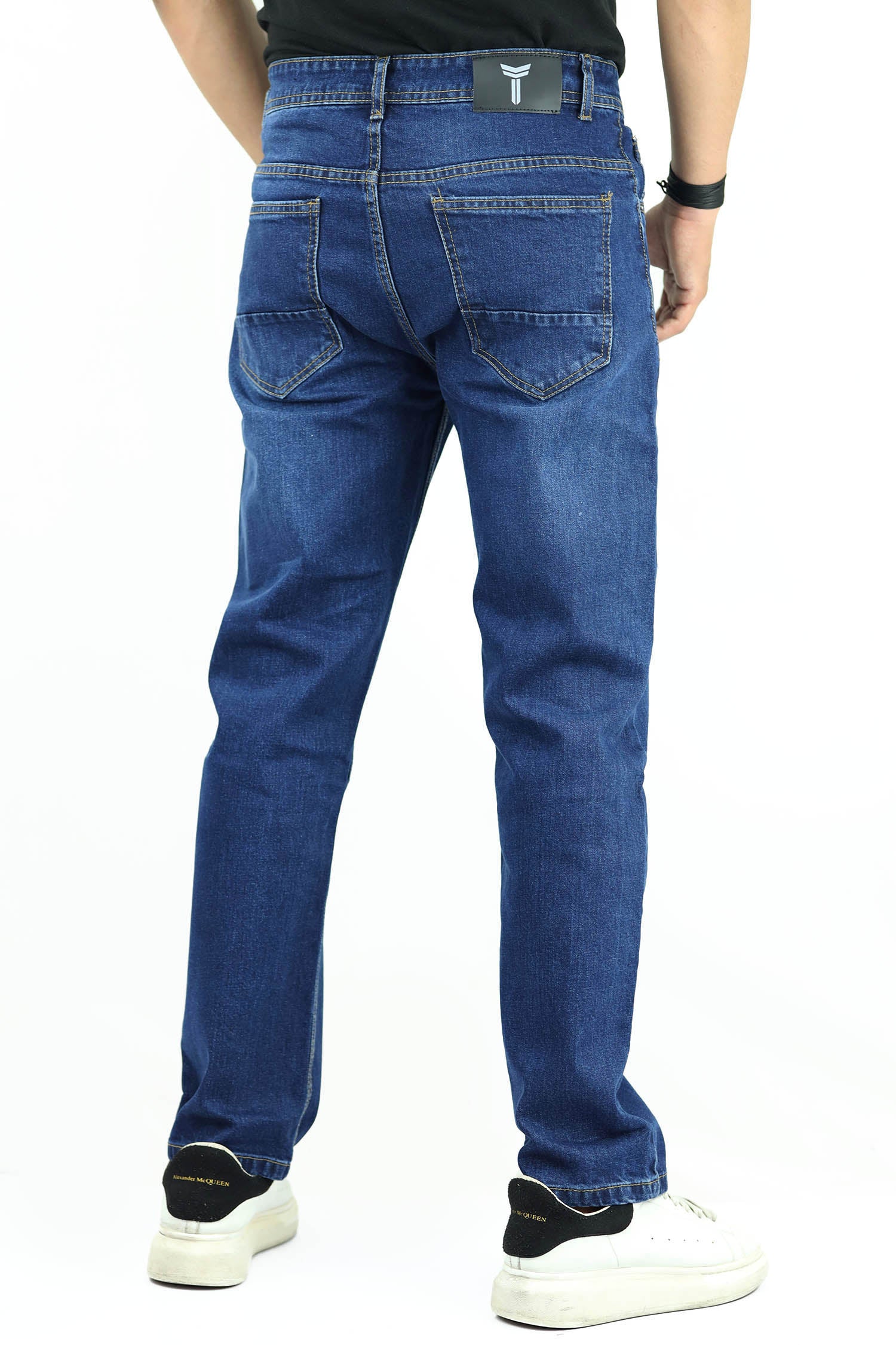 Loose Fit Rough Turbo Denim Jeans In Navy Blue