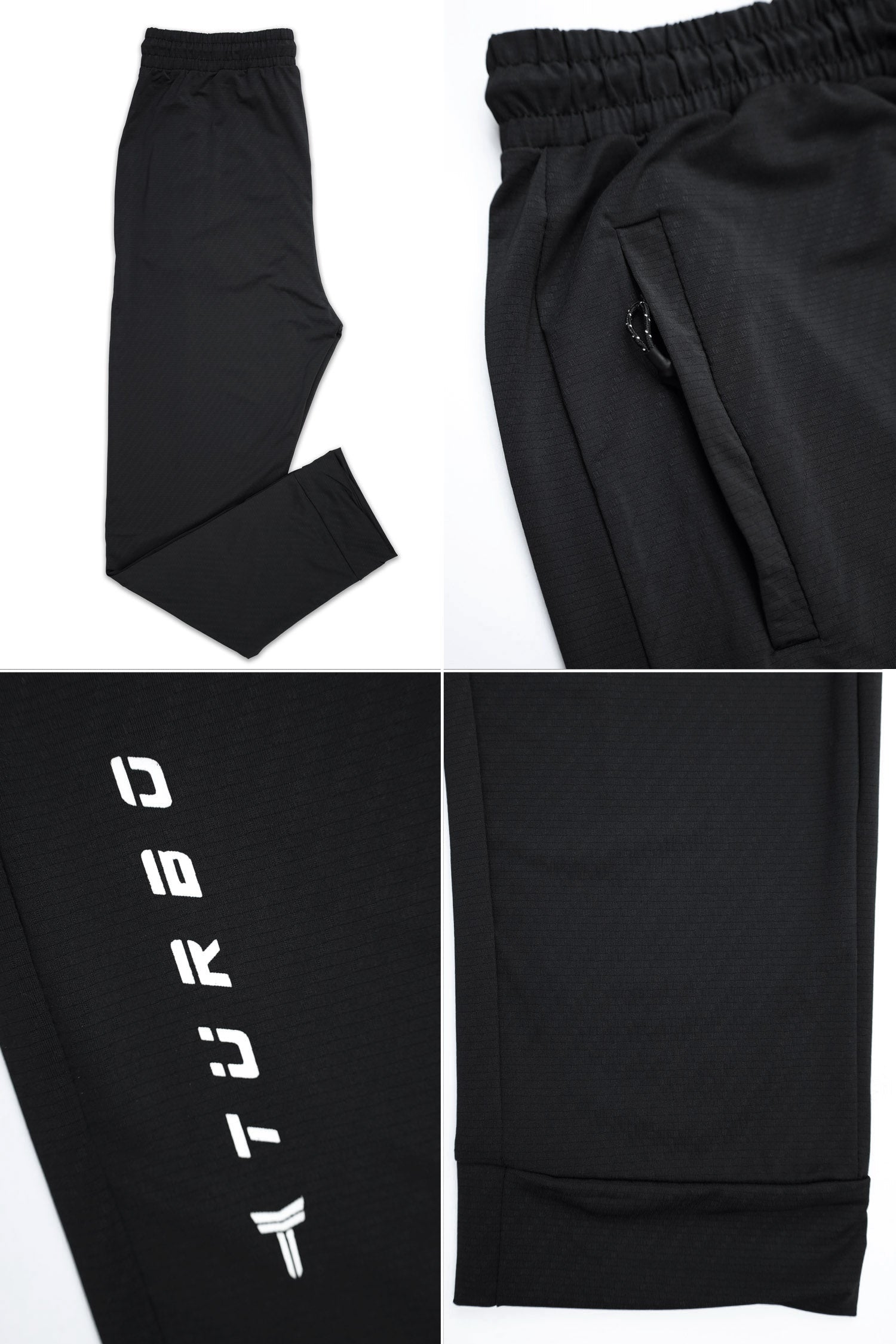 Turbo Siganture Elastic Dryfit Sportswear Trouser in Black