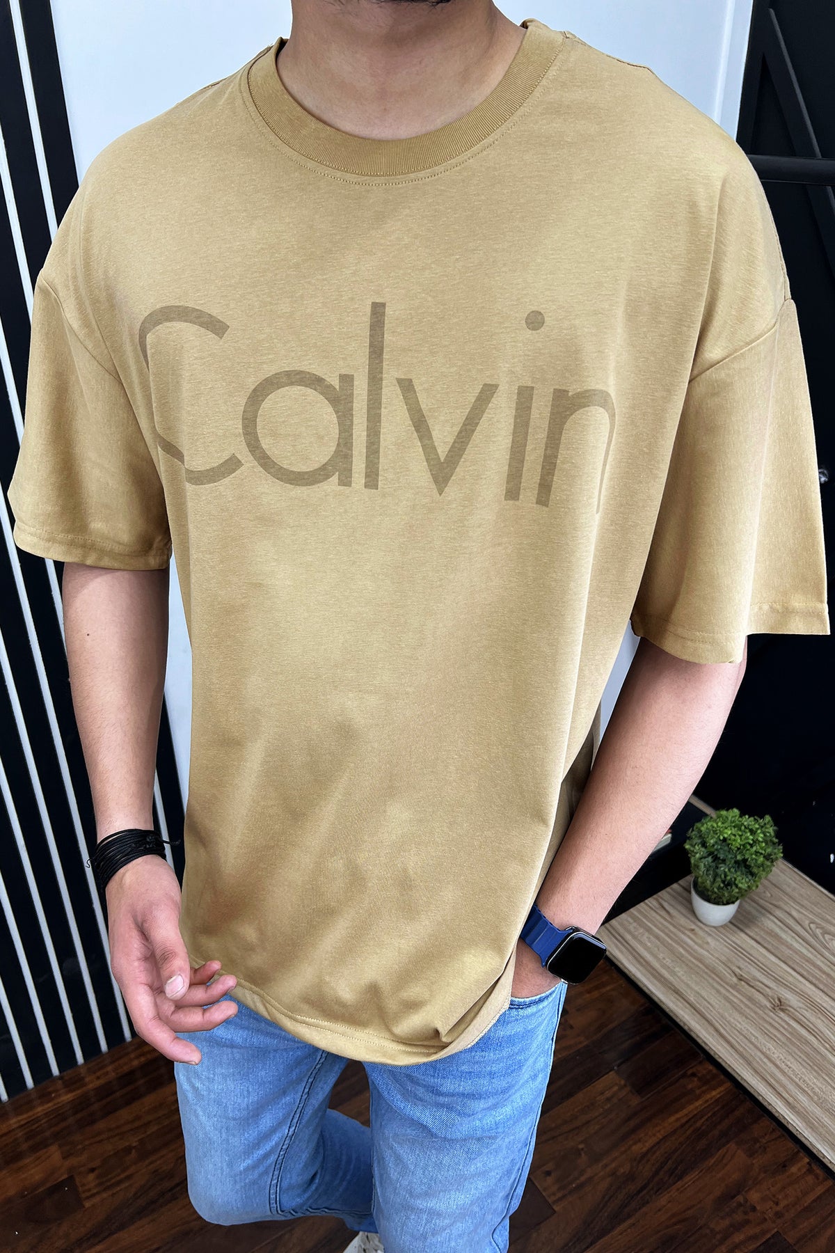 Calvn Front Slogan Oversized T-Shirt