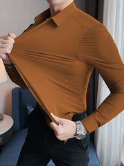 Self Textured Elastic Shirt
