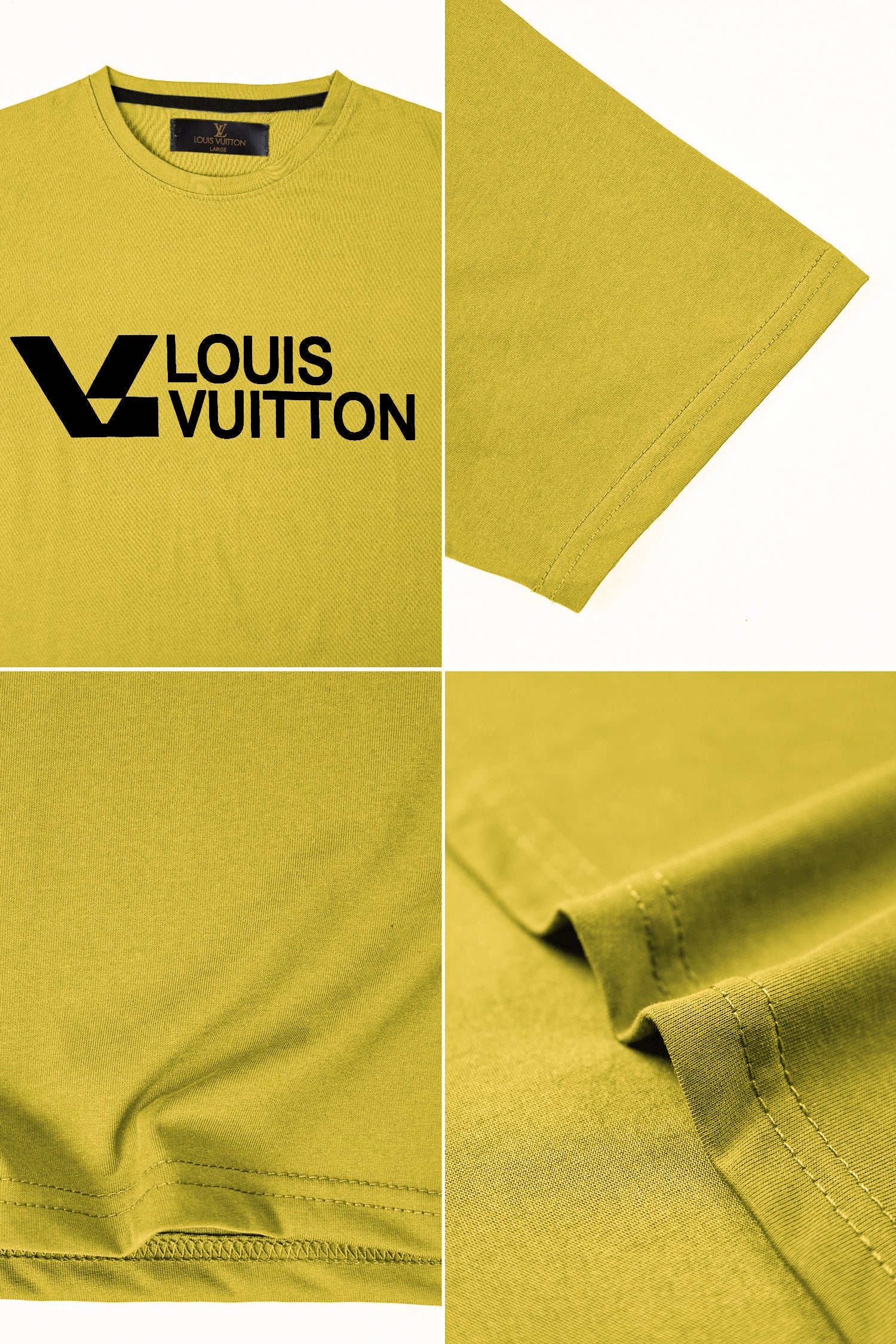 LV Maze Logo Statement Graphic Crew Neck Tee