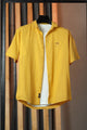 Turbo Textured Champ Casual Shirt In Mustard Yellow