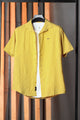 Turbo Artistic Touch Comfort Casual Shirt In Mustard Yellow