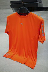 Dry Fit Crew Neck Tee With Pma Reflector Logo In Neon Orange