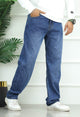 Turbo Denim Men's Multipockets Baggy Jeans In Navy Blue