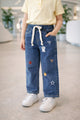 Turbo Drawstring Denim Jeans For Girls