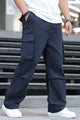Turbo Hexa Pockets Loose Bottom Cargo Trouser In Navy Blue