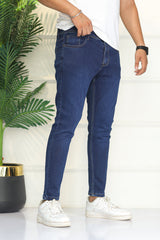 Turbo 'Street-Style' Ankle Grazer Ankle Fit Jeans In Navy Blue