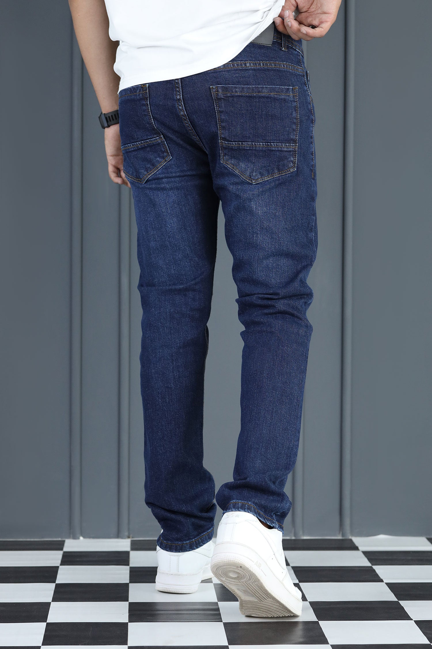 Elegant Wear Slim Fit Turbo Jeans In Navy Blue