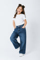 Turbo Shimmery Embroidered Wide-Leg Jeans For Girls