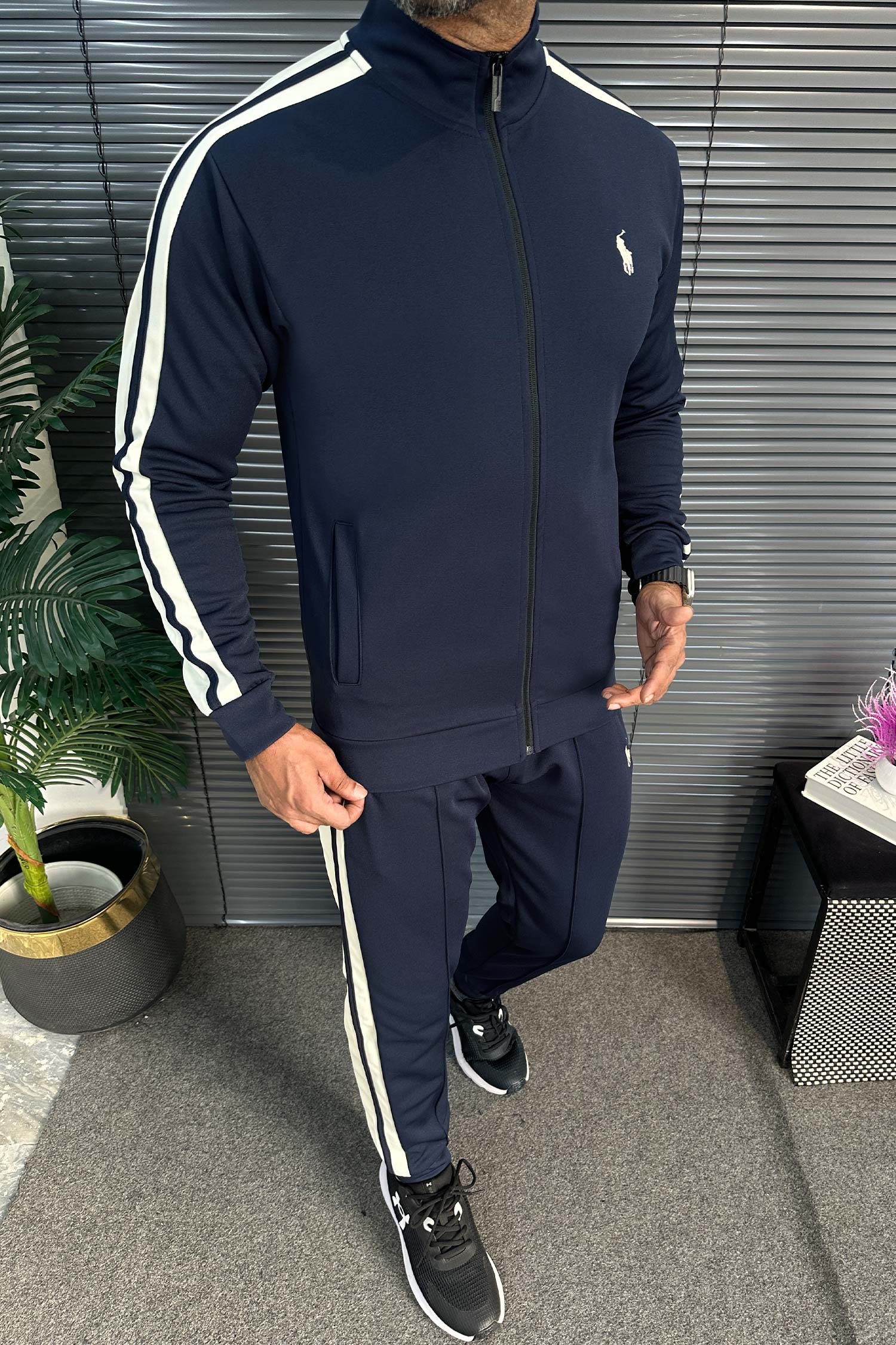 Polo Pony Style Side Stripe Men's Co-Ord Set