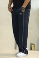 Gym Shrk Wide-Leg With White Piping Loose Bottom Trouser