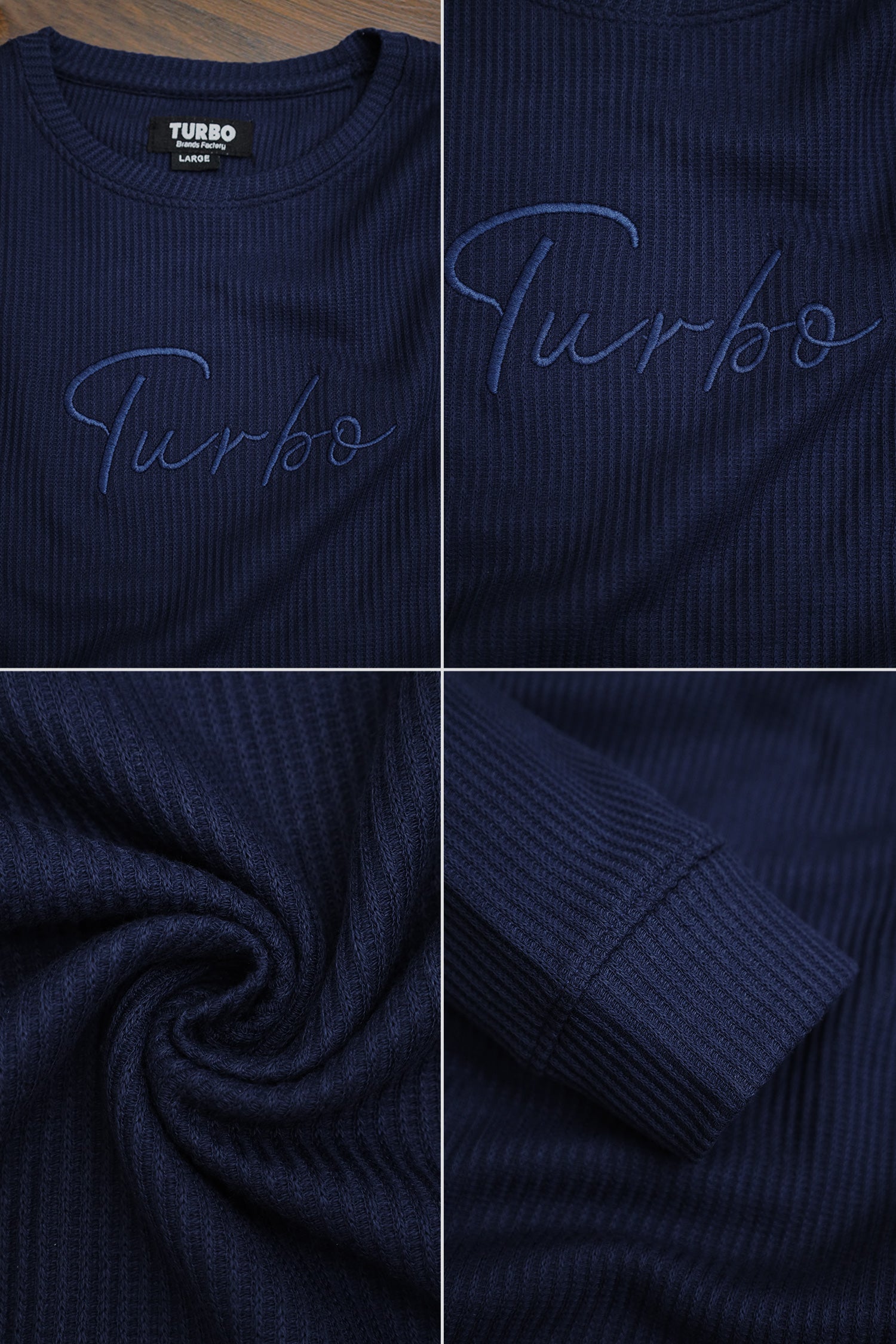 Turbo Signature Logo Round Neck Thermal Cotton Men's Sweatshirt