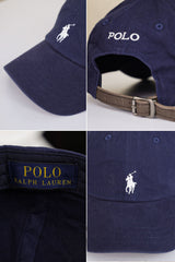 Rph Lren Polo Striped Oxford Imp Shamery Cotton Cap In Navy Blue